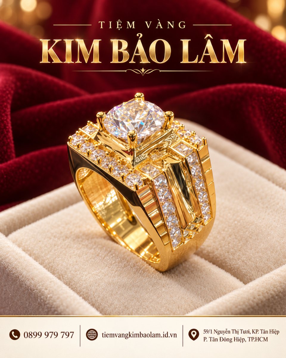 Nhẫn Đá Tròn Nổi Bật