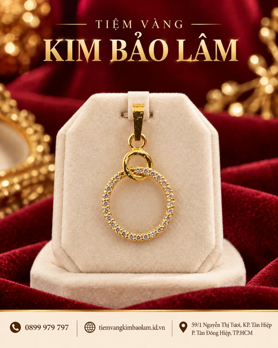 Mặt Dây Khoen Tròn Điểm Sáng
